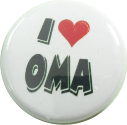 I love Oma Button weiss